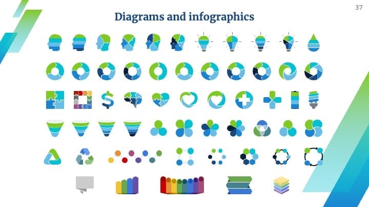 Blue & Green Professional Slides - slide 37