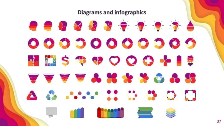 Slides de Arte com Recortes Coloridos - deslizar 37