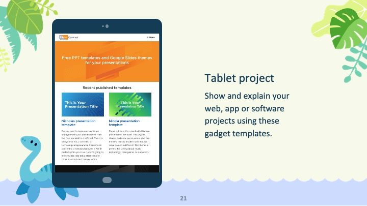 Plantilla para presentación con dinosaurios adorables - diapositiva 21