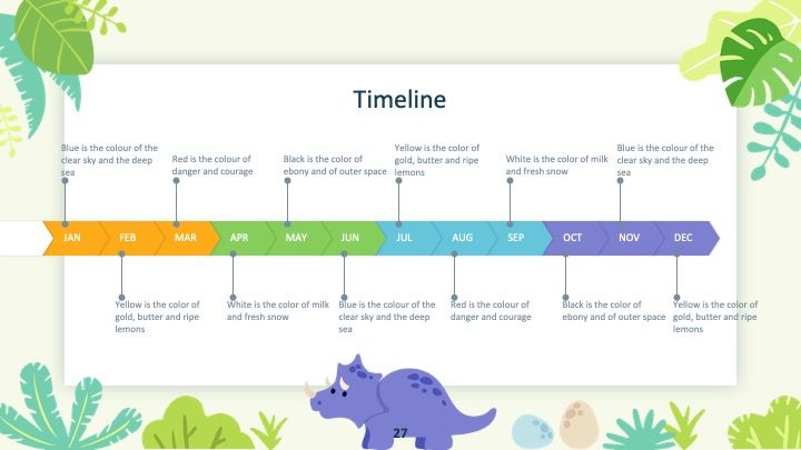 Plantilla para presentación con dinosaurios adorables - diapositiva 27