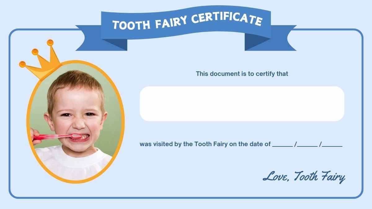 Cute Tooth Fairy Certificate for Dentists - slide 11