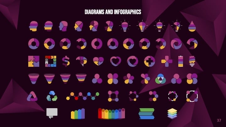 Slides de Formas 3D Escuras - deslizar 37