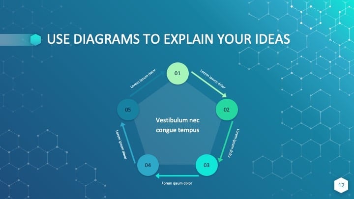 Slide Sains dengan Desain Heksagon - slide 12