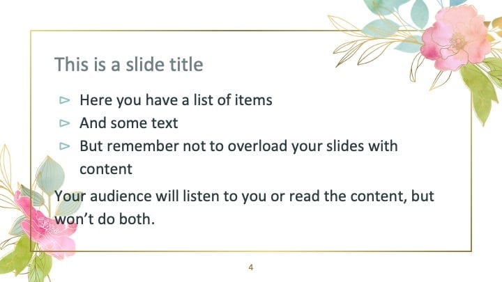 Floral Watercolor Slides - slide 4