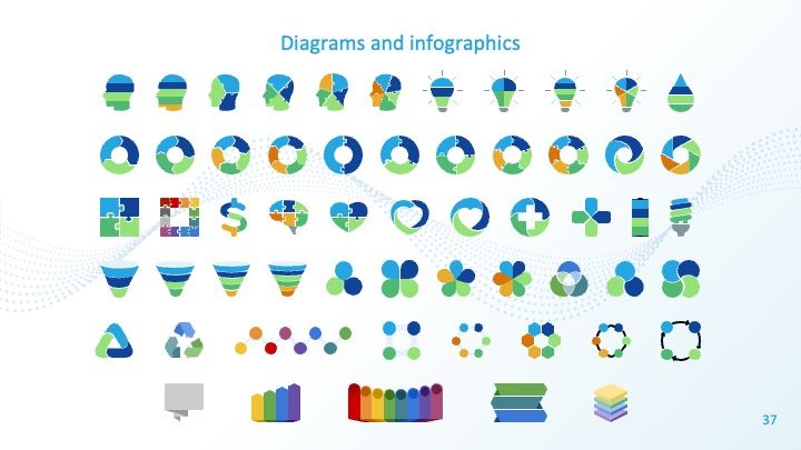 Plantilla para presentación con partículas de datos - diapositiva 37