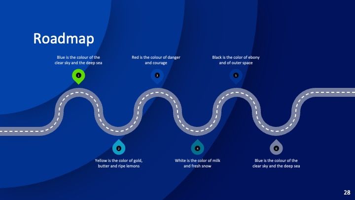 Plantilla para presentación azul concéntrica - diapositiva 28