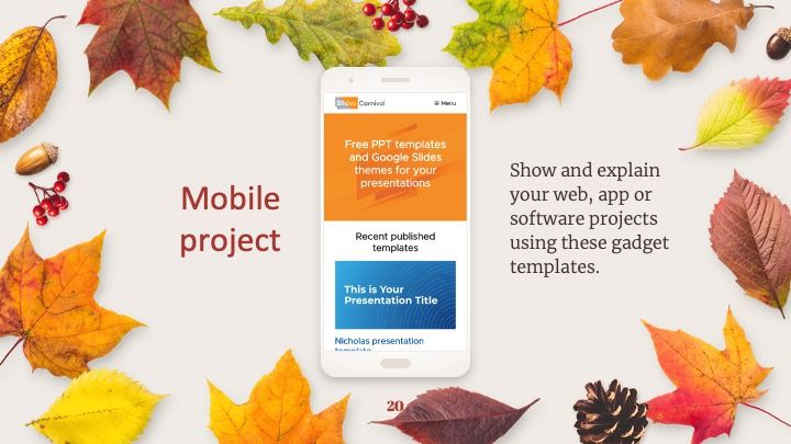 Plantilla para presentación con hojas de otoño - diapositiva 20