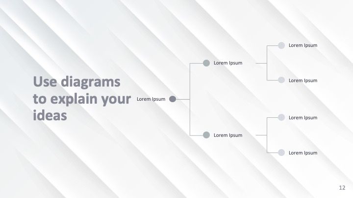 Plantilla para presentación sutil con diagonales - diapositiva 12