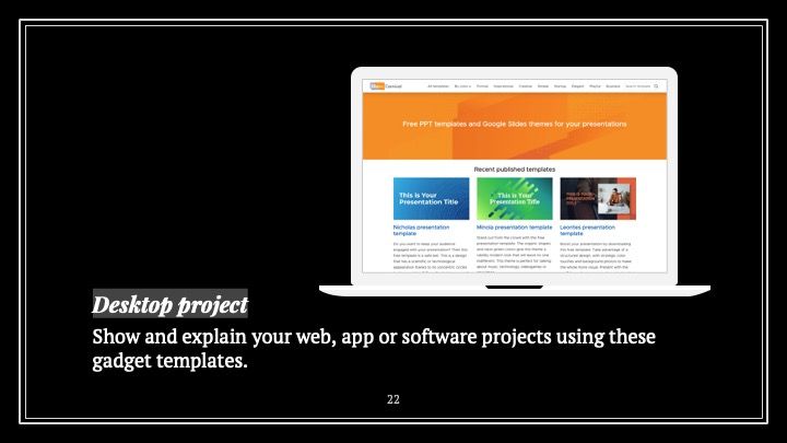 Plantilla para presentación simplemente negra - diapositiva 22