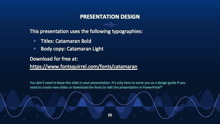 Plantilla para presentación con ondas de sonido coloridas - diapositiva 25