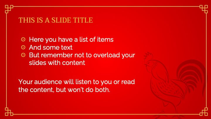 Chinese New Year 2017 (The Rooster) Slides - slide 6