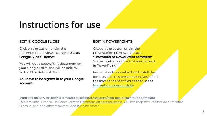 Yellow Arrow Slides - slide 2