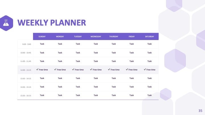 Purple Hexagons Slides - slide 35