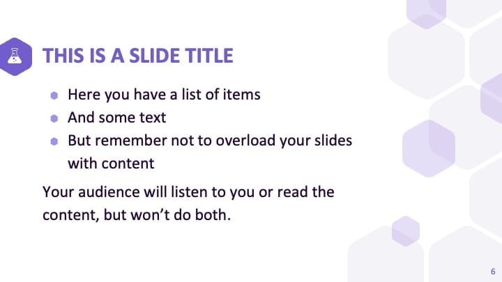 Purple Hexagons Slides - slide 6