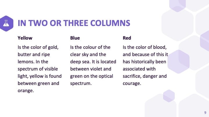 Purple Hexagons Slides - slide 9