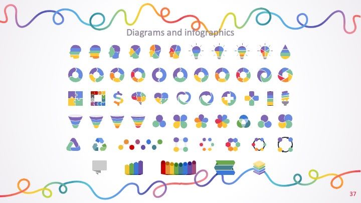 Plantilla para presentación con línea arco iris - diapositiva 37