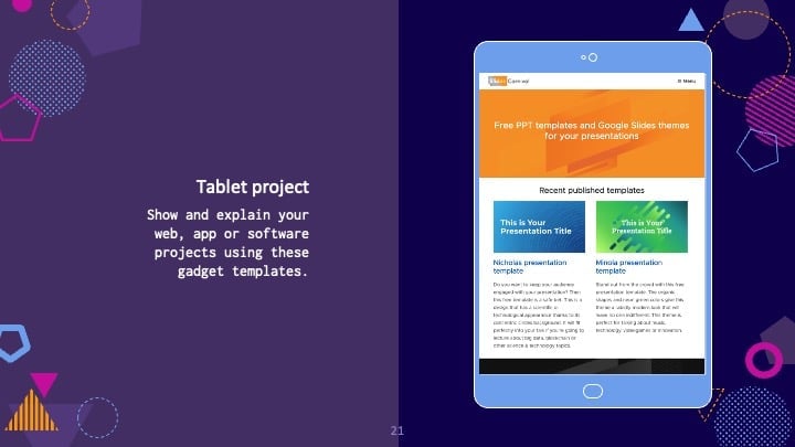 Plantillas Geométricas Moradas - diapositiva 21