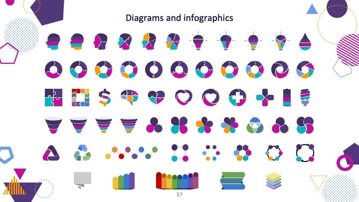 Plantillas Geométricas Moradas - diapositiva 37