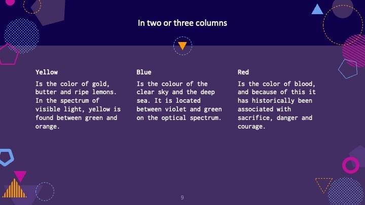 Plantillas Geométricas Moradas - diapositiva 9