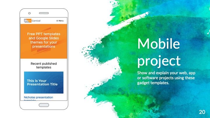 Plantilla de presentación con pinceladas multicolor - diapositiva 20