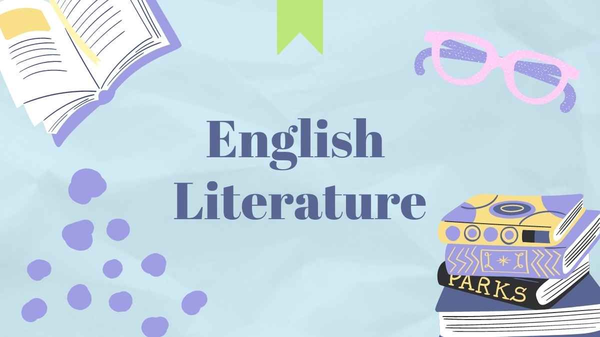 English Literature Illustrative Free PPT Google Slides Template 