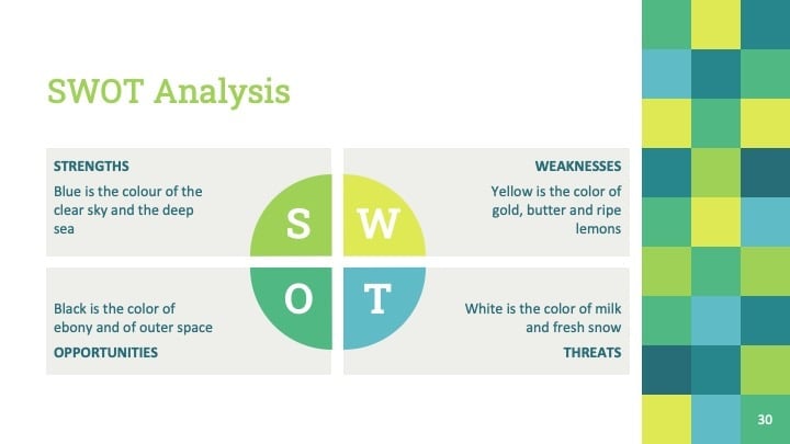 Green Squares Slides - slide 30