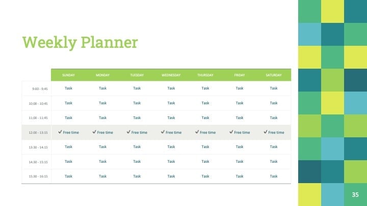 Green Squares Slides - slide 35