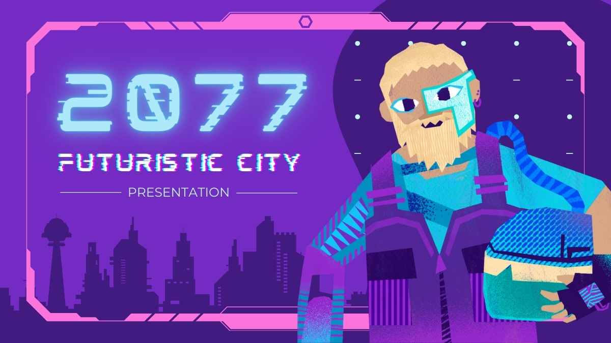 Plantillas de Ciudad Futurista 2077 - diapositiva 1