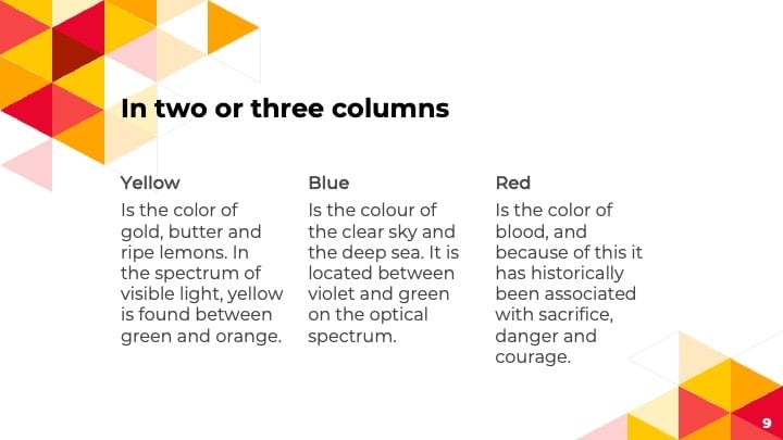 Warm Triangles Slides - slide 9