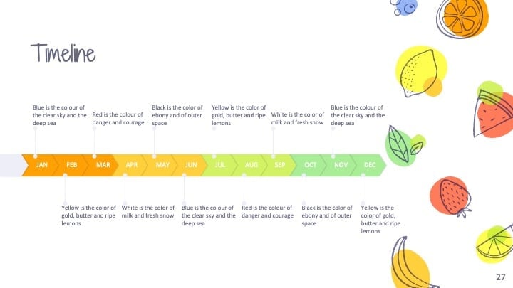 Plantillas de Frutas Coloridas - diapositiva 27