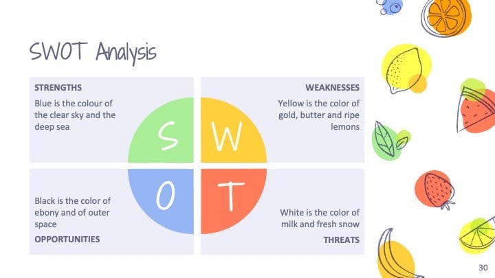 Plantillas de Frutas Coloridas - diapositiva 30