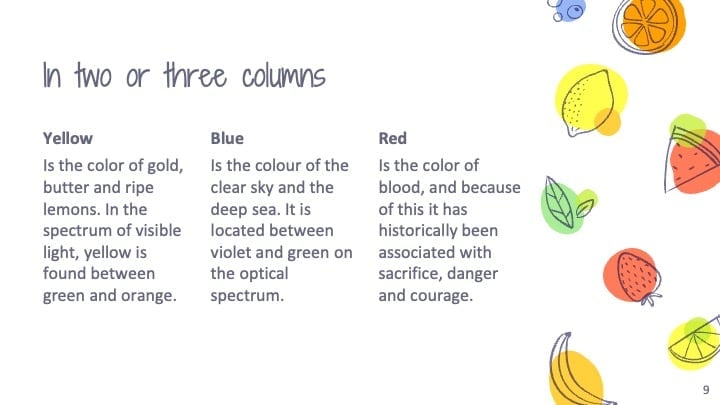 Colorful Fruits Slides - slide 9