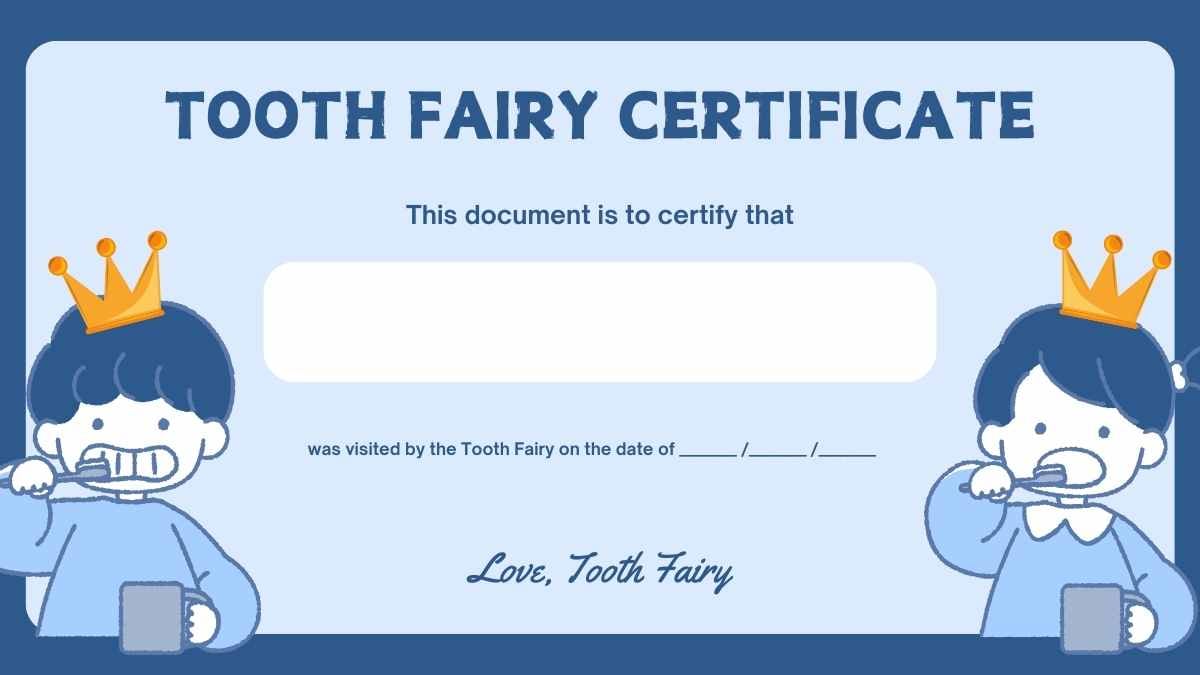 Cute Tooth Fairy Certificate for Dentists - slide 3