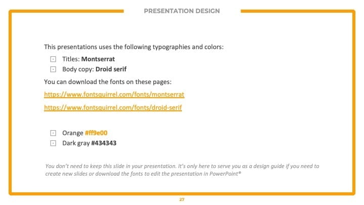 Slides Profissionais Laranja - deslizar 27