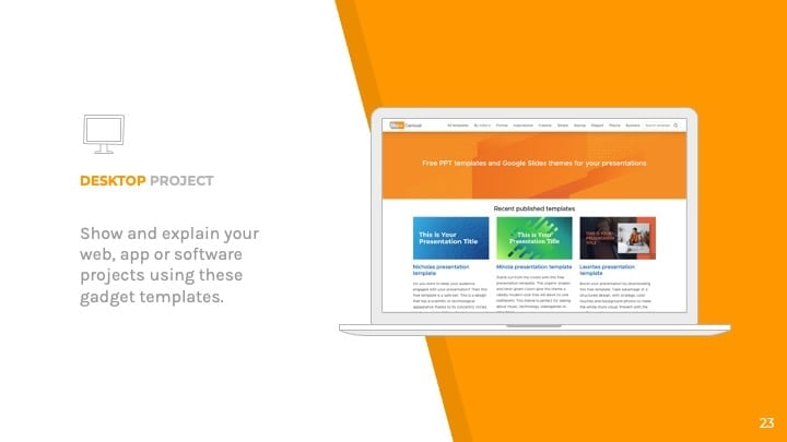 이 무료 기업 프레젠테이션 템플릿은 다음을 특징으로 합니다: - 슬라이드 23