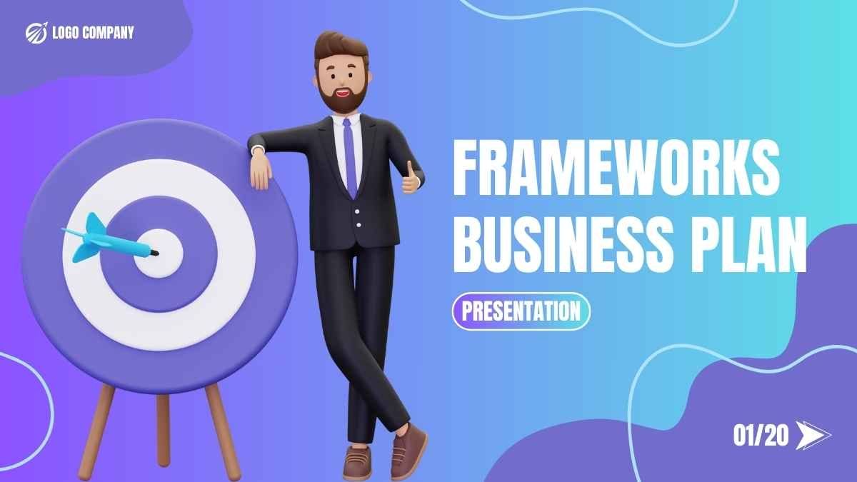 3D Abstract Framework Business Plan - diapositiva 1