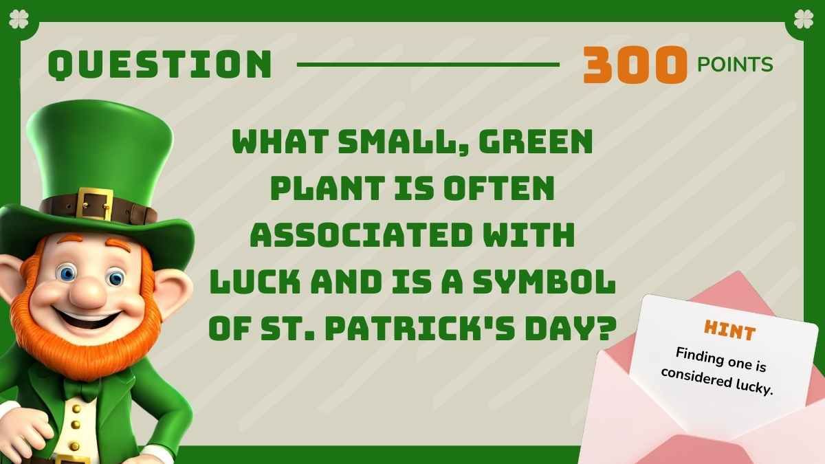 3D Illustrated St. Patrick's Day Jeopardy - slide 9