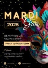 3D Mardi Gras Flyer 1