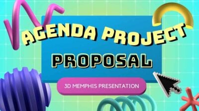 Plantillas de Propuesta de Proyecto 3D Memphis para Agenda