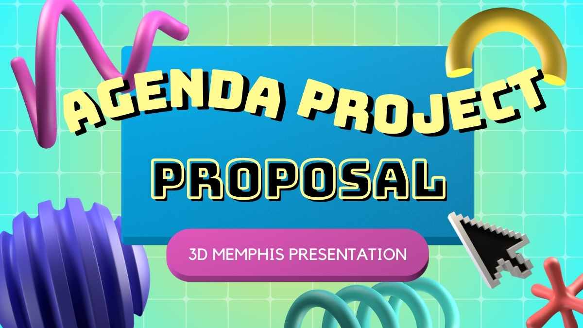 Plantillas de Propuesta de Proyecto 3D Memphis para Agenda - diapositiva 1