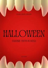 3D Vampire Teeth Halloween Poster