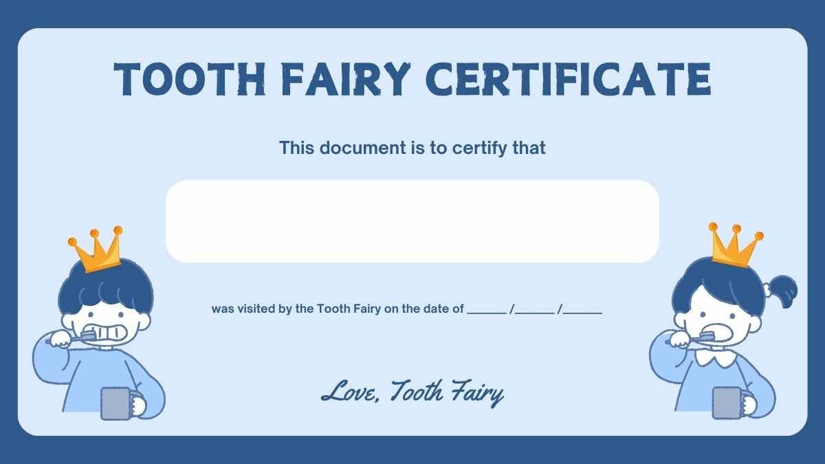 Cute Tooth Fairy Certificate for Dentists - slide 4