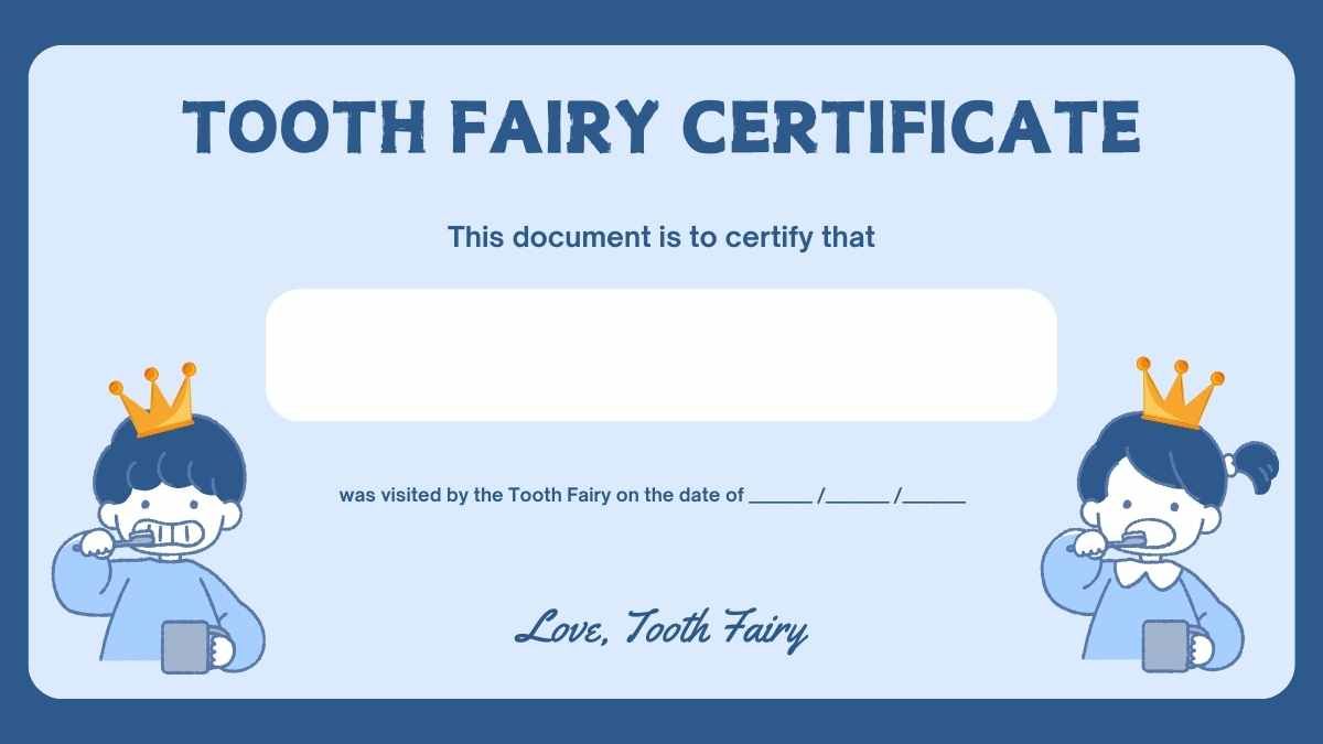 Cute Tooth Fairy Certificate for Dentists - diapositiva 4