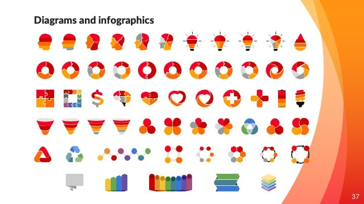 Red Orange Dynamic Waves Slides - slide 37