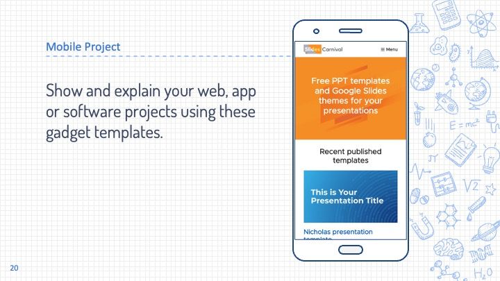 Plantilla para presentación con dibujos de ciencia - diapositiva 20