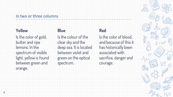 Plantilla para presentación con dibujos de ciencia - diapositiva 9