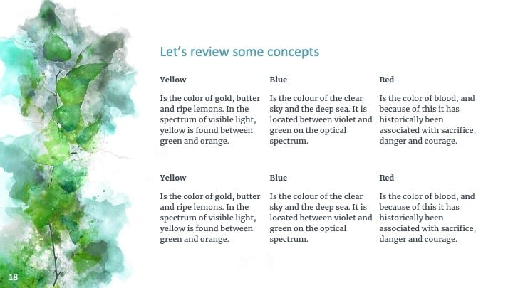 Slides de Aquarelas da Natureza - deslizar 18