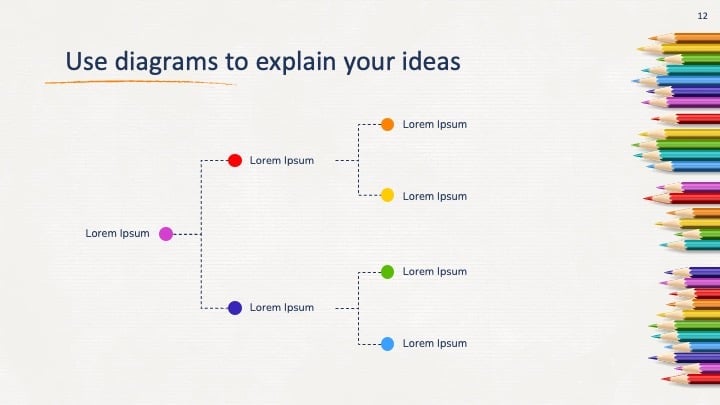 Plantillas de Lápices Coloridos - diapositiva 12