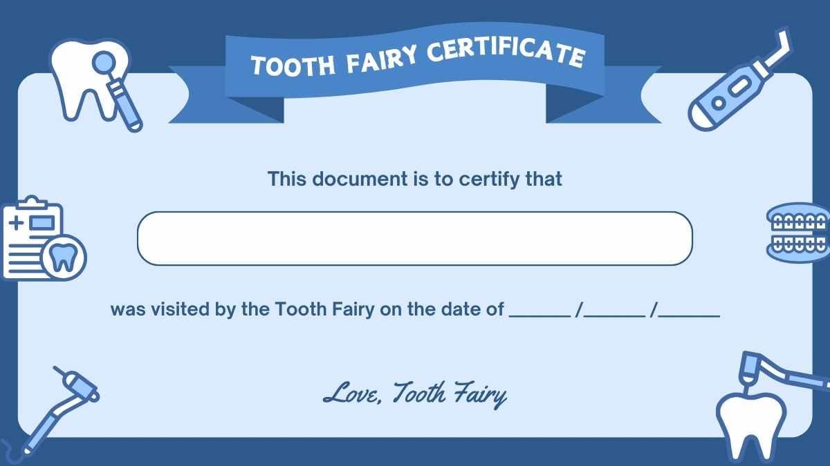 Cute Tooth Fairy Certificate for Dentists - slide 6