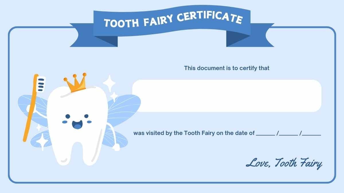 Cute Tooth Fairy Certificate for Dentists - slide 7